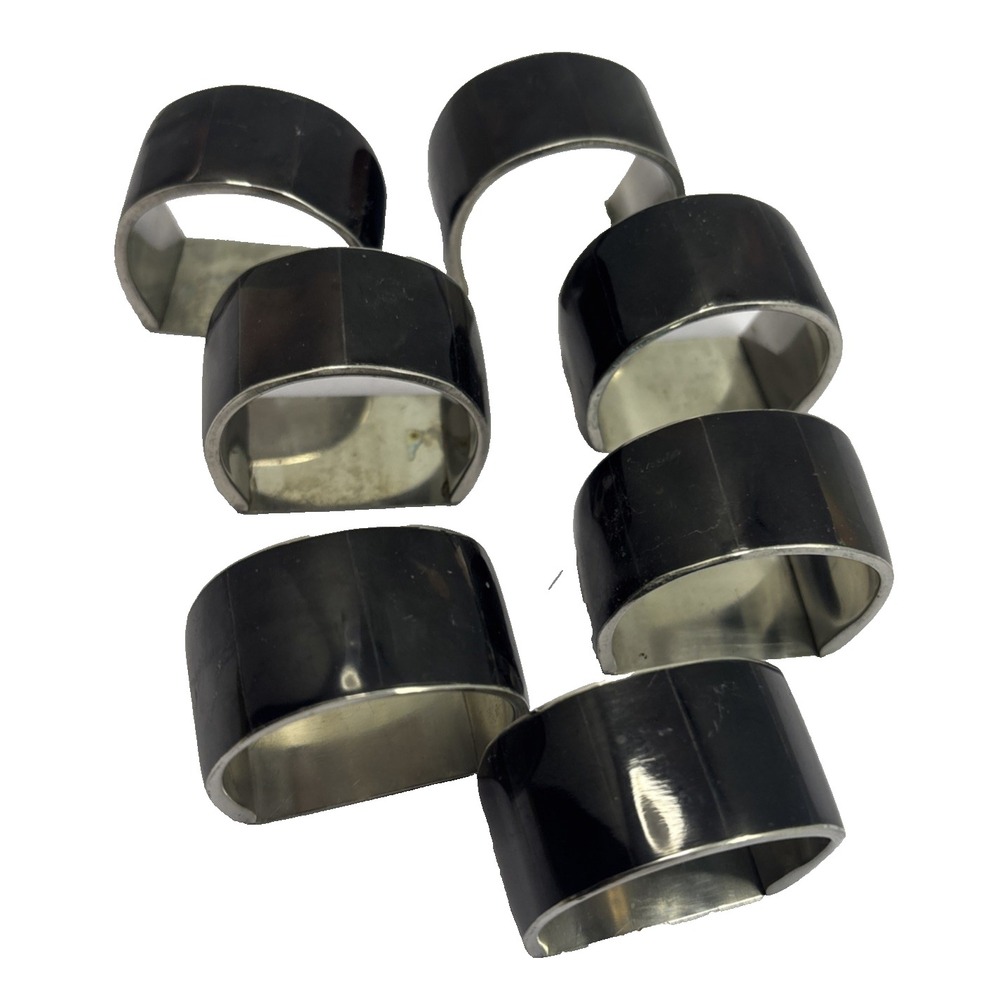 Fitz and Floyd Rondelet‎ Napkin Rings Brown And Cream Porcelain Set Of 8